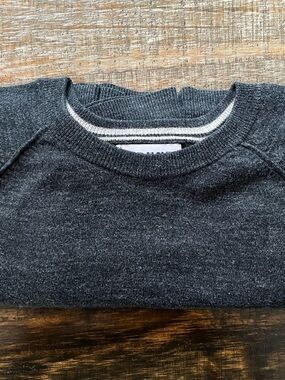 Old Navy Dark Charcoal Crewneck Sweater with Neck Stripe